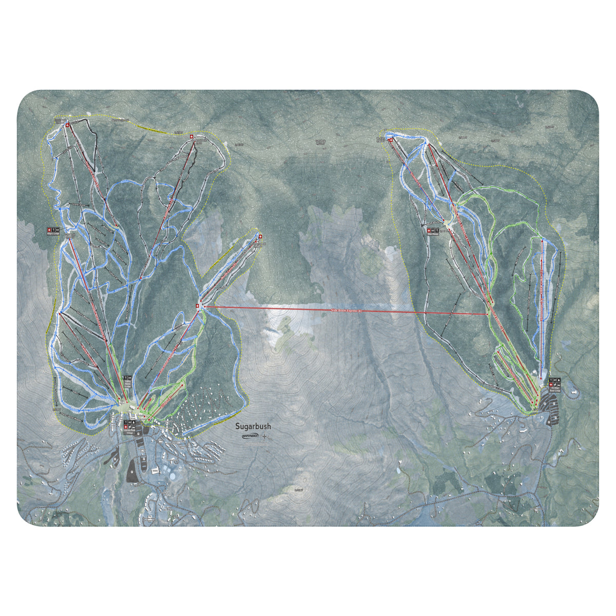 Sugarbush, Vermont Ski Resort Map Blanket