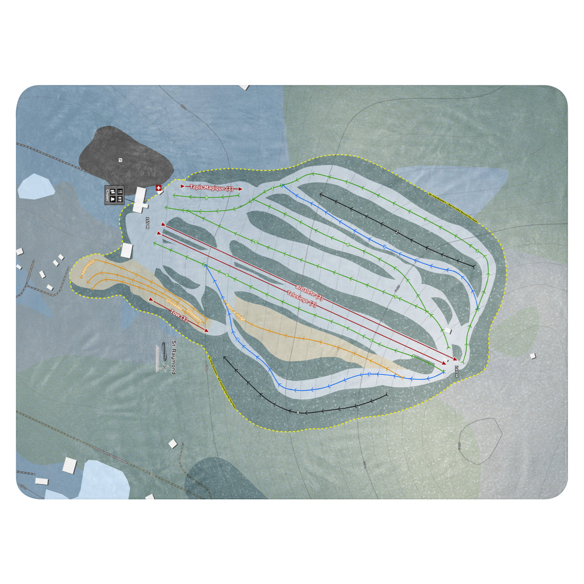 St Raymond, Quebec Ski Resort Map Blanket