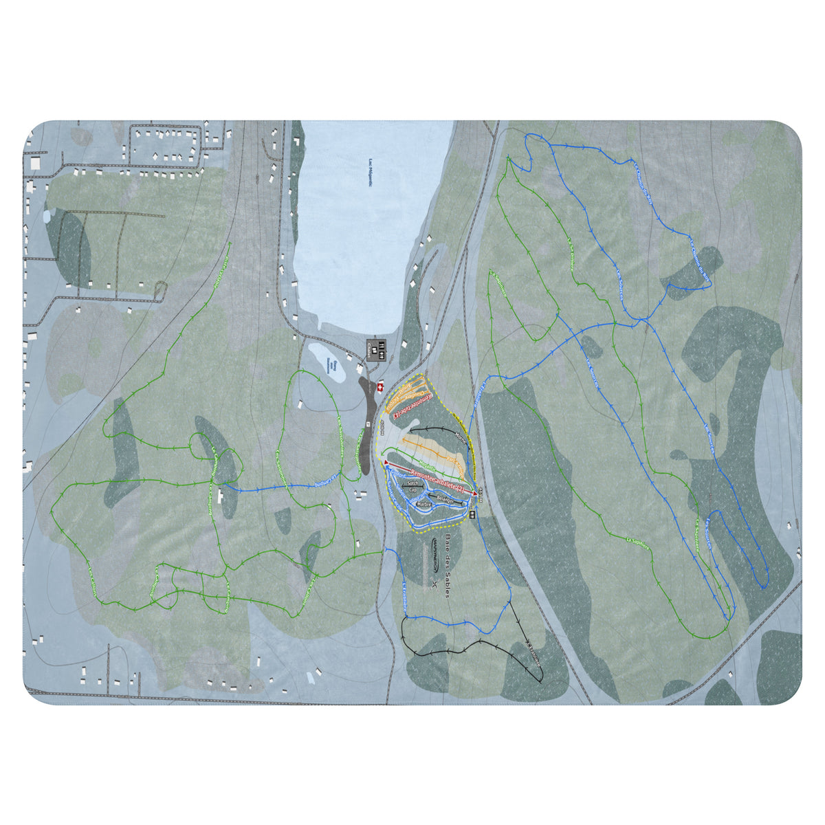 Baiedes Sables, Quebec Ski Resort Map Blanket