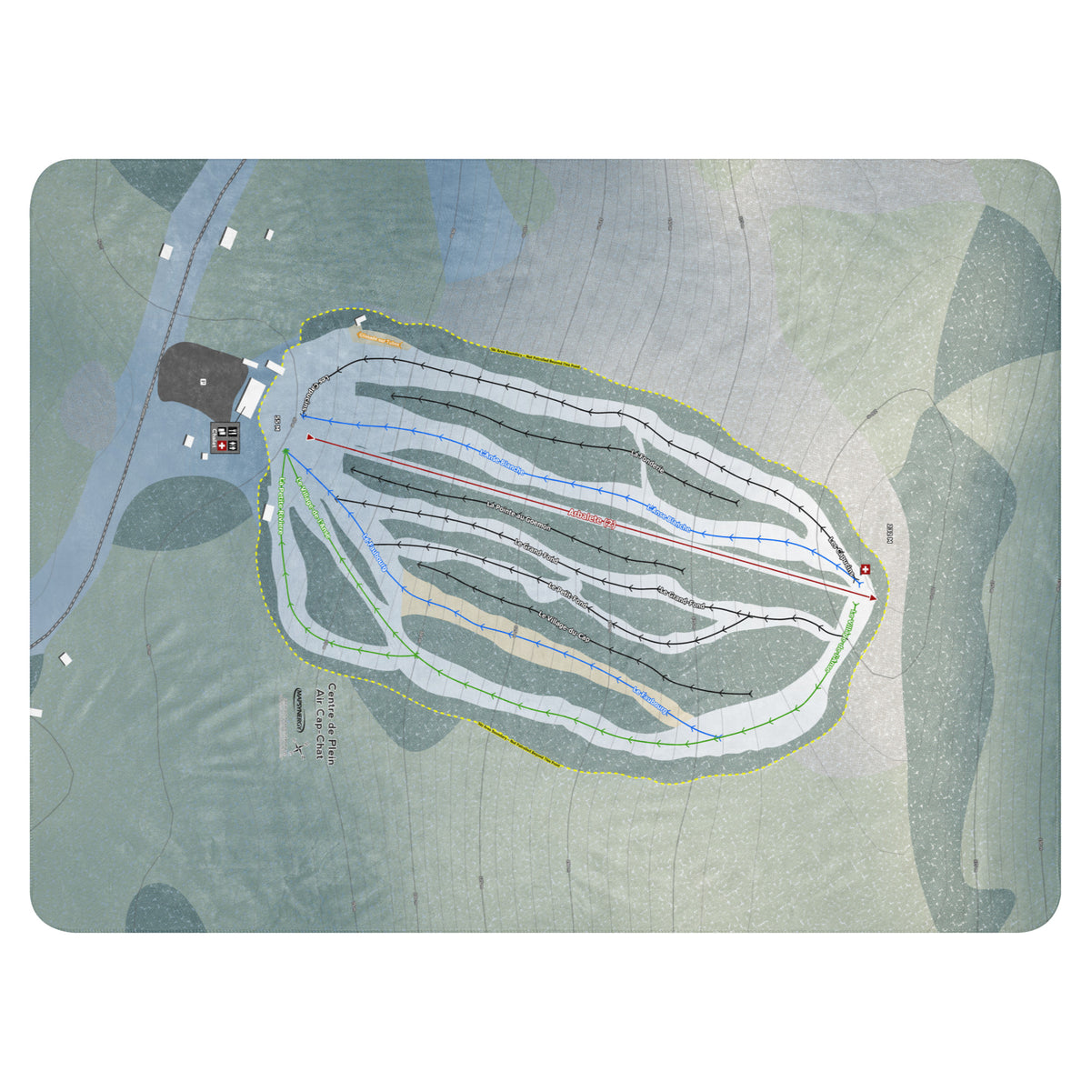 Centre De Plein Air Cap, Quebec Ski Resort Map Blanket
