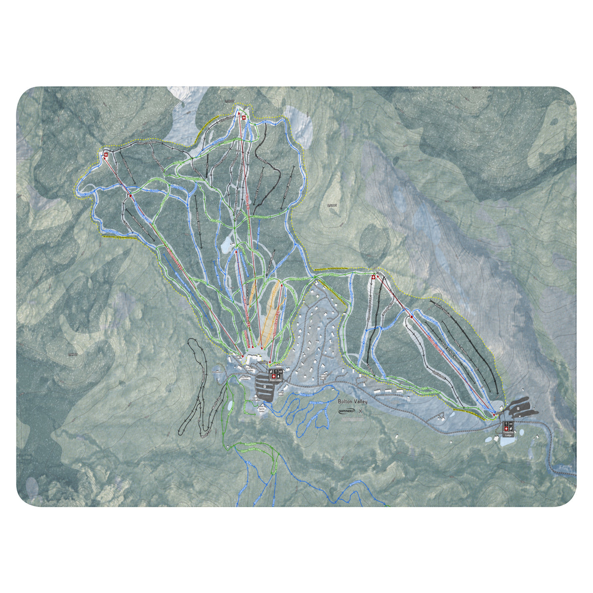 Bolton Valley, Vermont Ski Resort Map Blanket