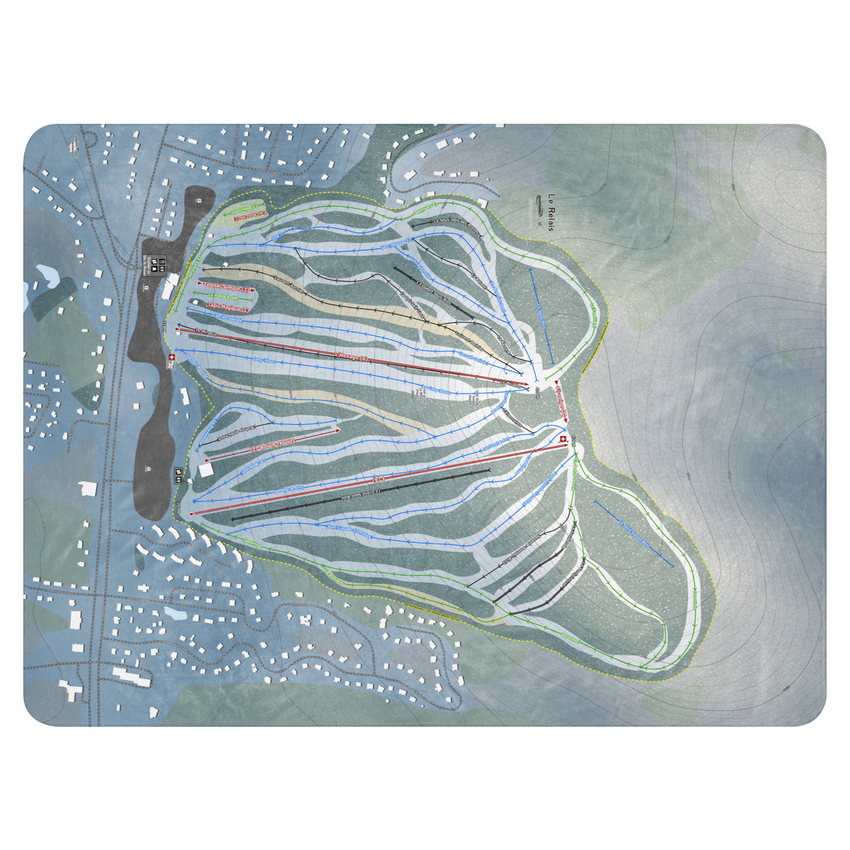 Le Relais, Quebec Ski Resort Map Blanket