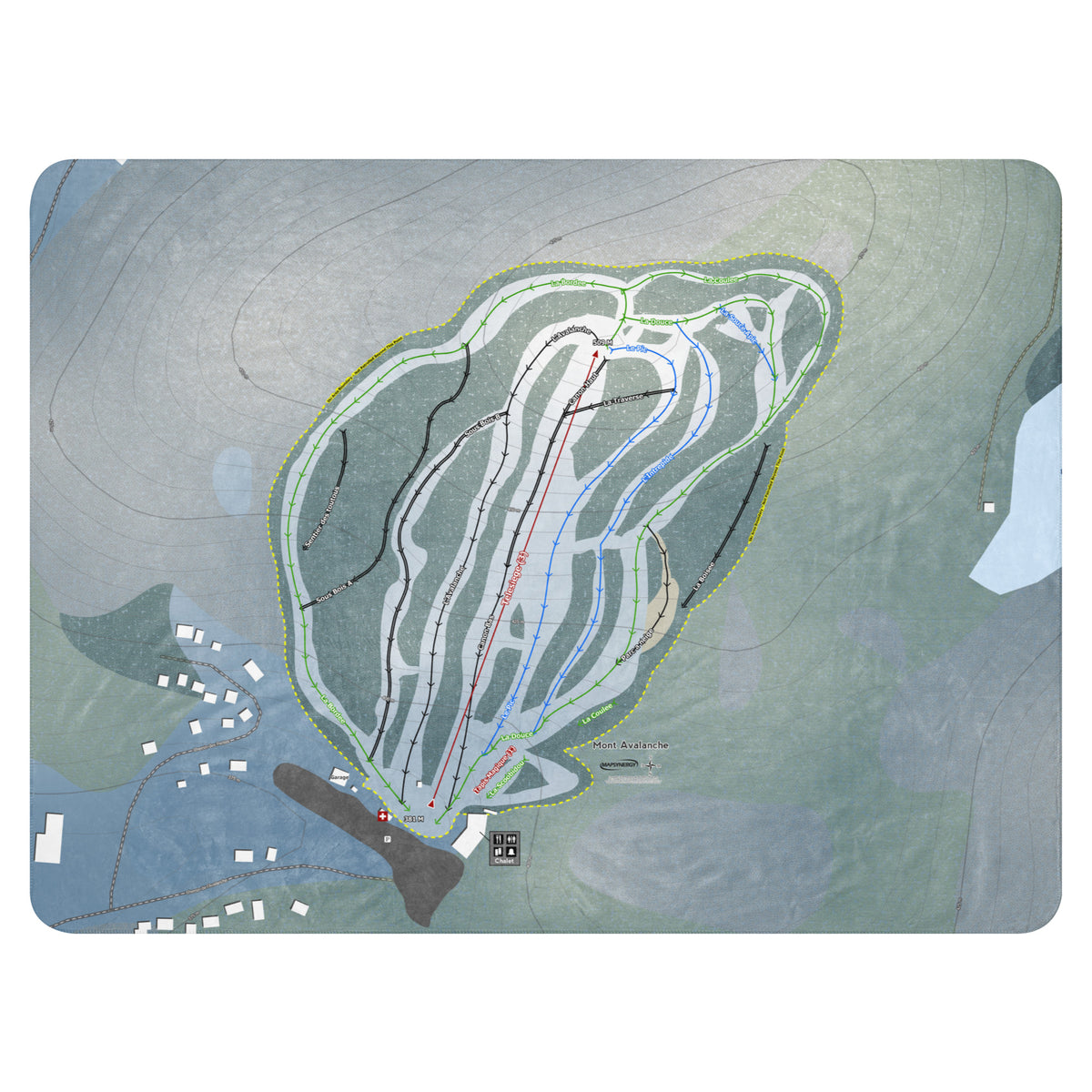 Mont Avalanche, Quebec Ski Resort Map Blanket