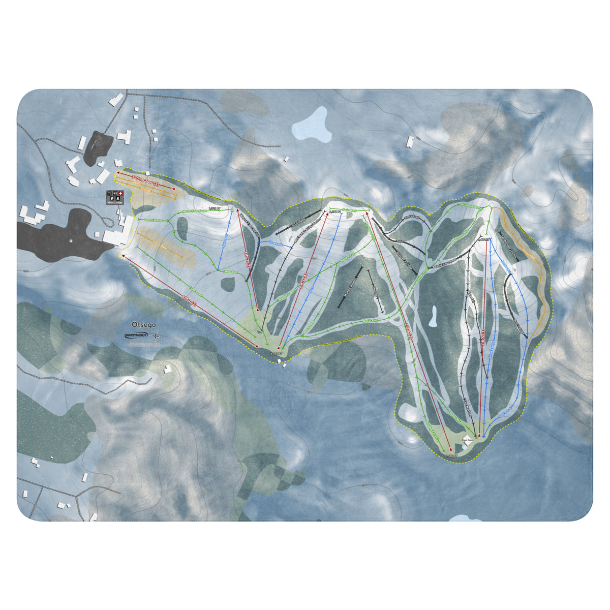 Otsego, Michigan Ski Resort Map Blanket