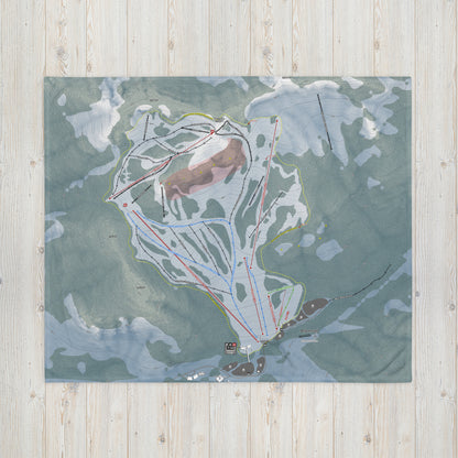 Alpental, Washington Ski Resort Map Blanket - Powderaddicts