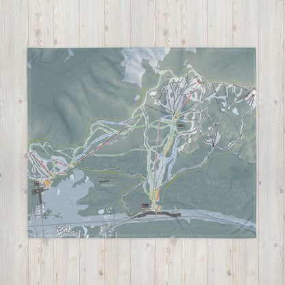 Mt Hood Skibowl, Oregon Ski Resort Map Blanket - Powderaddicts