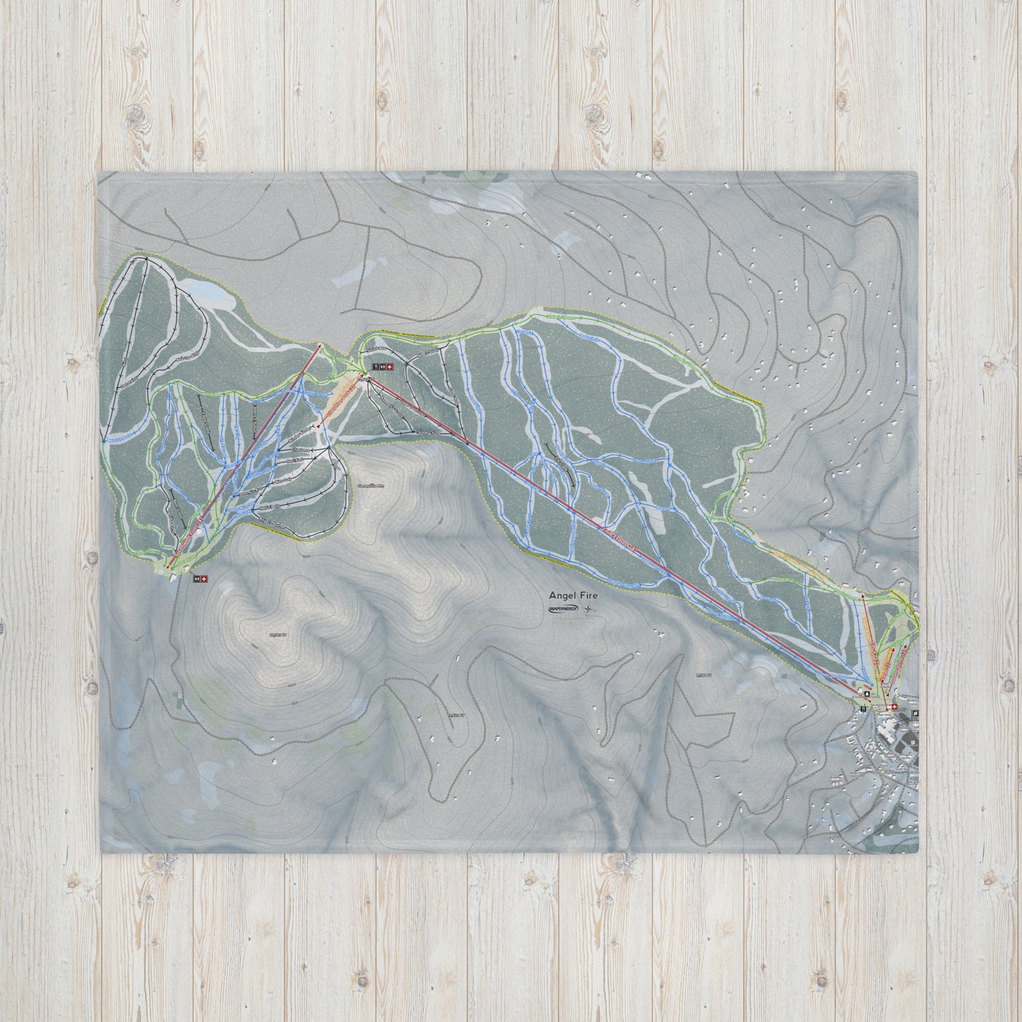 Angel Fire, New Mexico Ski Resort Map Blanket - Powderaddicts
