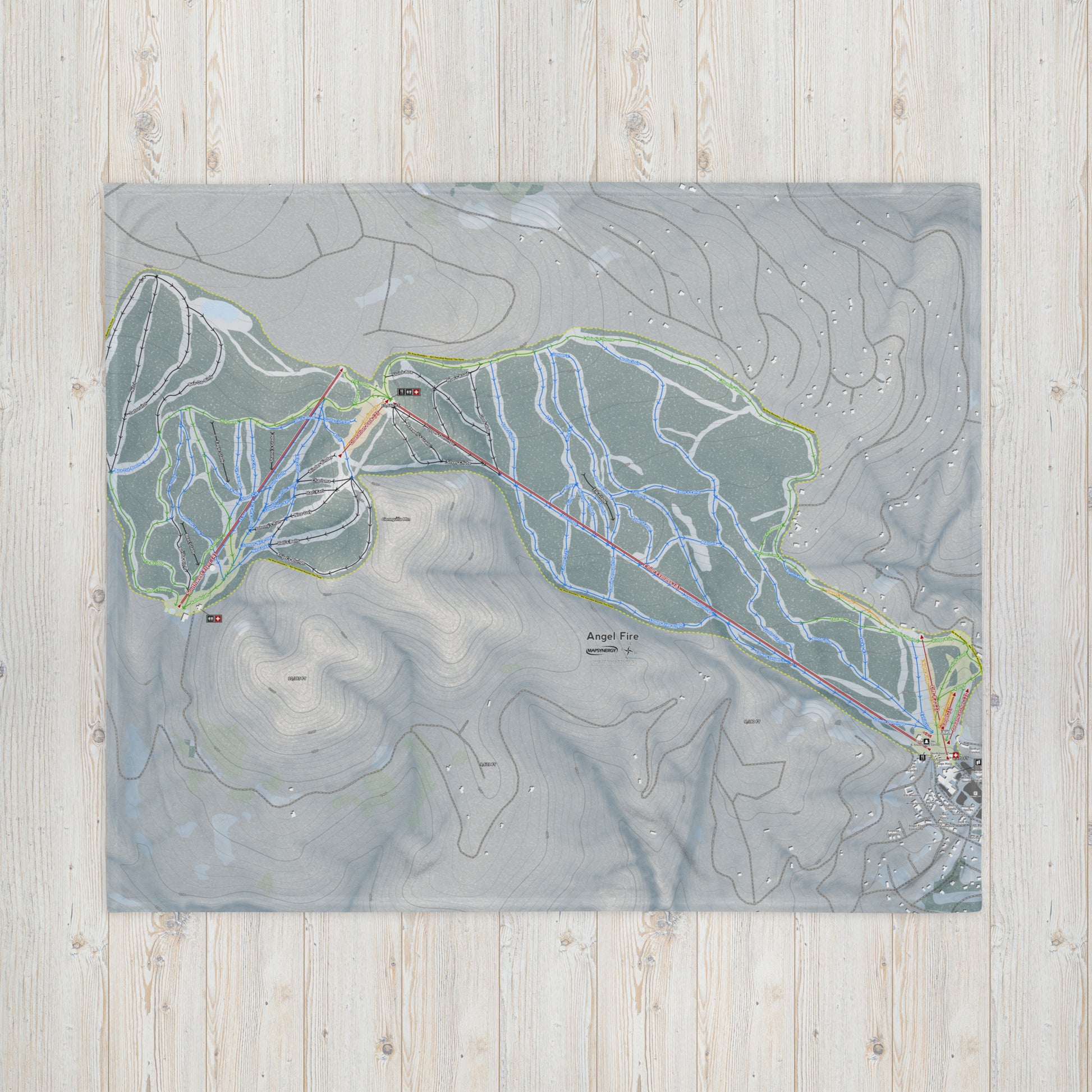 Angel Fire, New Mexico Ski Resort Map Blanket - Powderaddicts