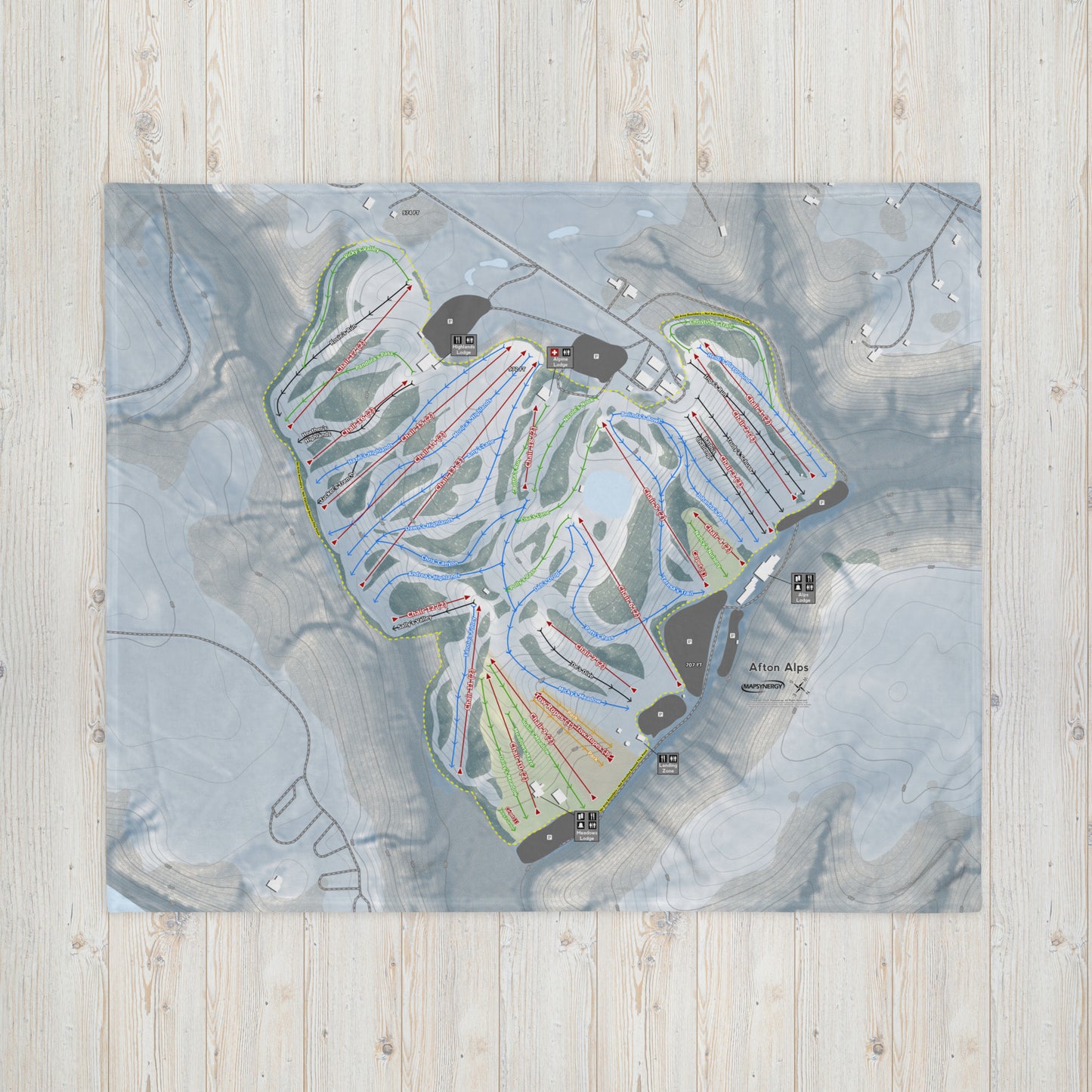 Afton Alps, Minnesota Ski Resort Map Blanket - Powderaddicts