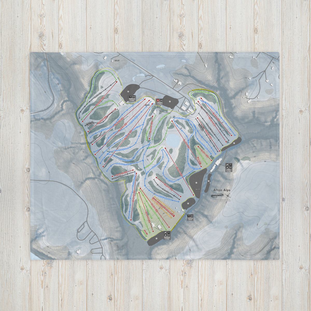 Afton Alps, Minnesota Ski Resort Map Blanket