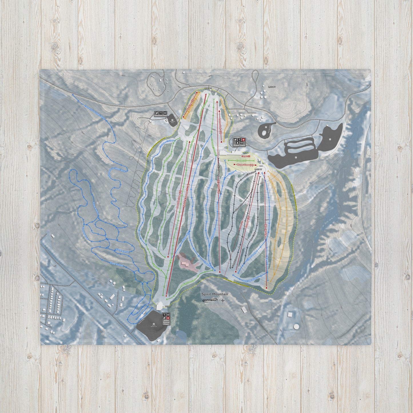 Spirit Mountain, Minnesota Ski Resort Map Blanket - Powderaddicts