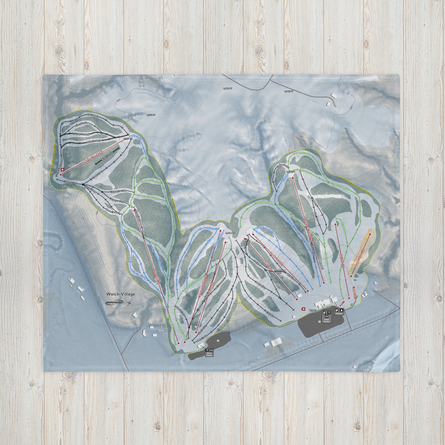Welch Village, Minnesota Ski Resort Map Blanket - Powderaddicts