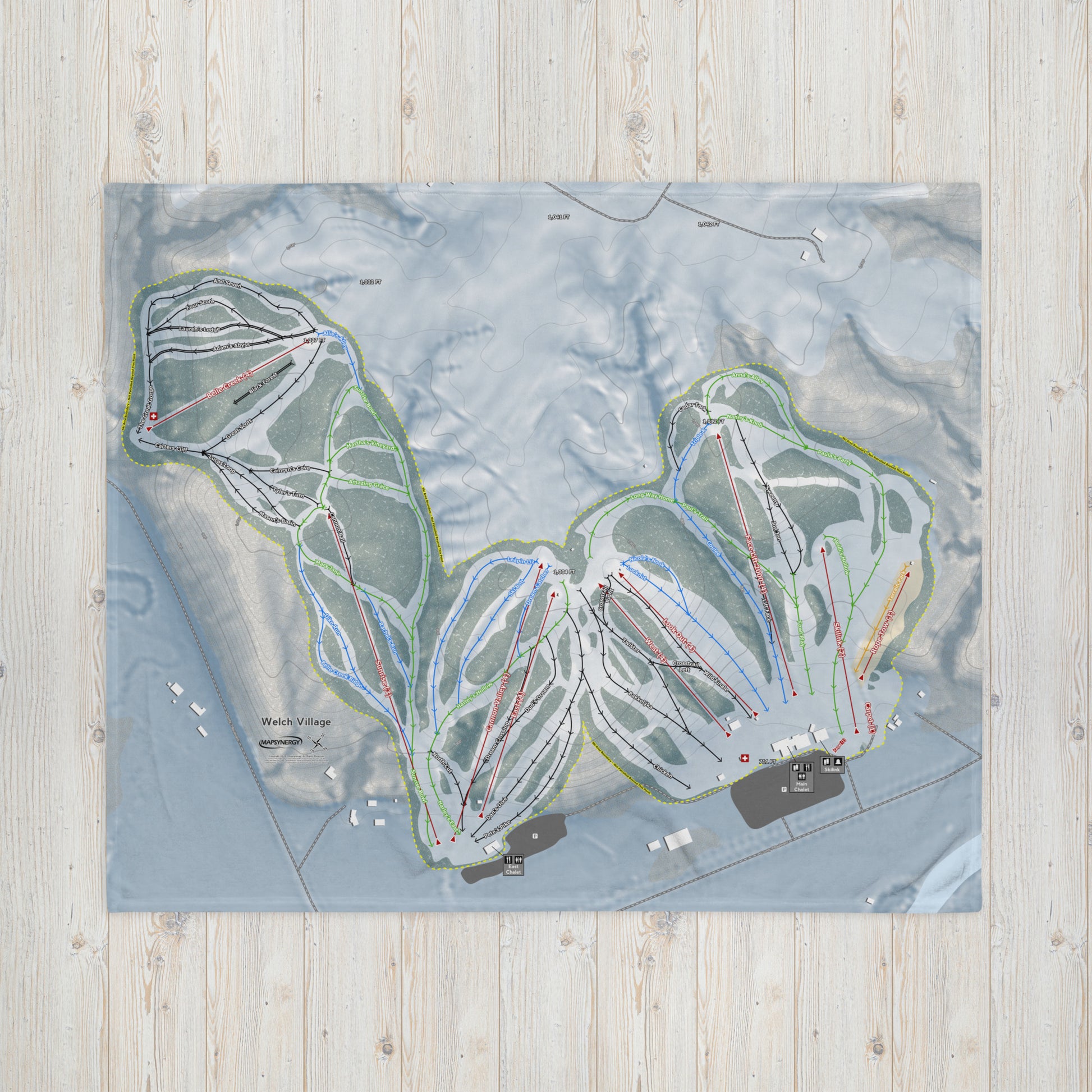 Welch Village, Minnesota Ski Resort Map Blanket - Powderaddicts