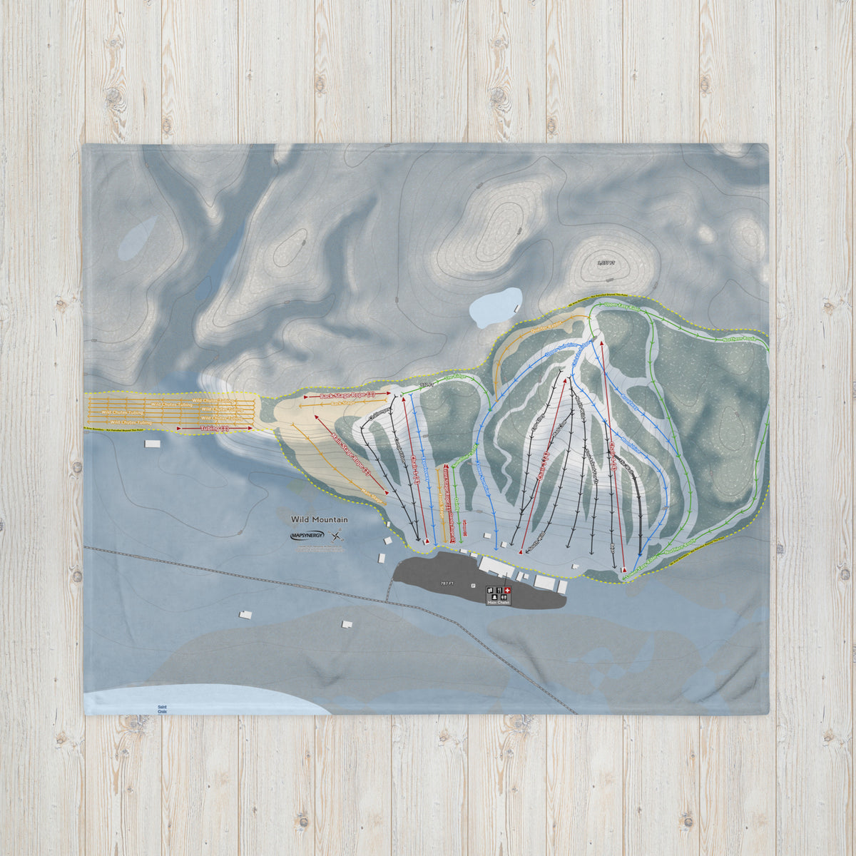 Wild Mountain, Minnesota Ski Resort Map Blanket - Powderaddicts