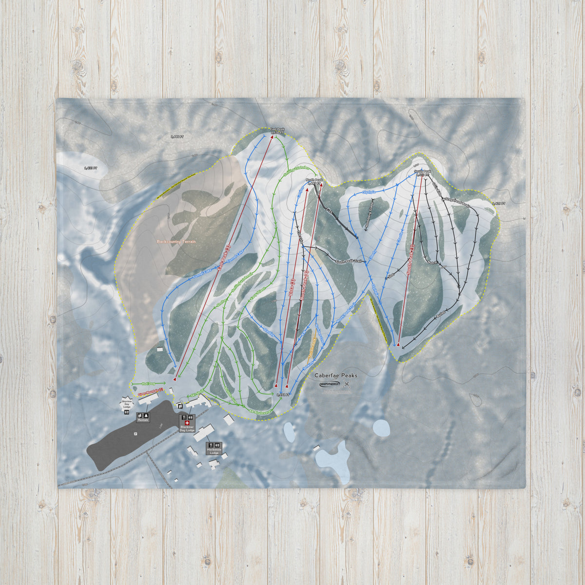 Caberfae Peaks, Michigan Ski Resort Map Blanket