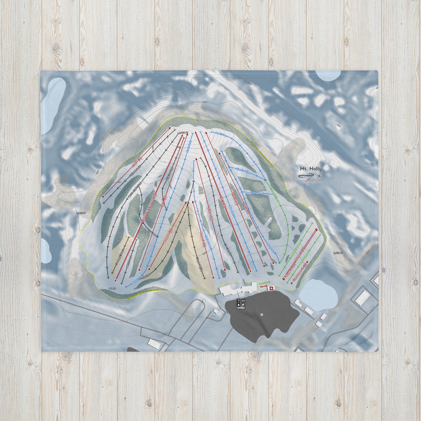MT HOLLY, MICHIGAN SKI RESORT MAP BLANKET - Powderaddicts