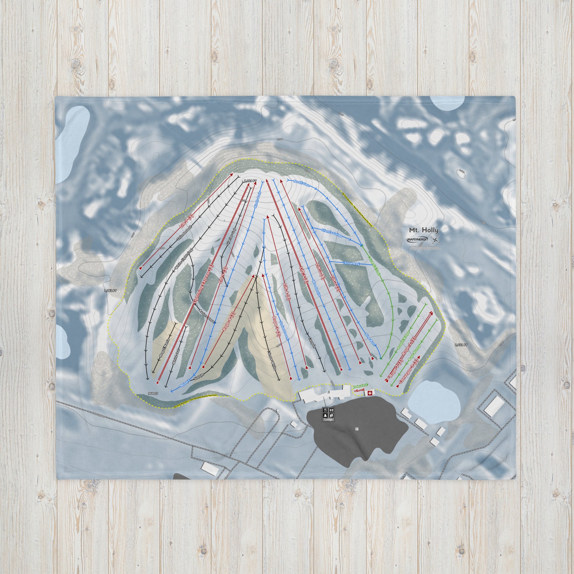 MT HOLLY, MICHIGAN SKI RESORT MAP BLANKET - Powderaddicts