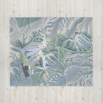 NUB'S NOB, MICHIGAN SKI RESORT MAP BLANKET - Powderaddicts