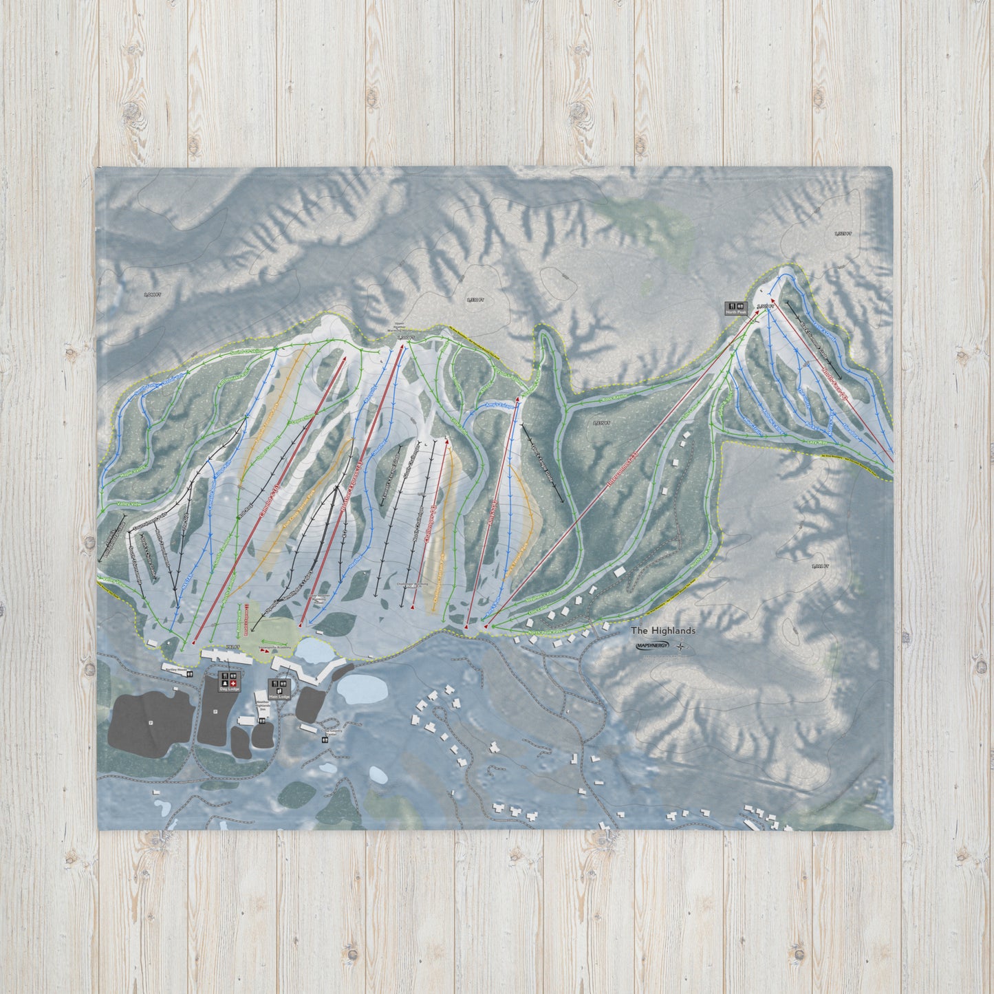 THE HIGHLANDS, MICHIGAN SKI RESORT MAP BLANKET - Powderaddicts