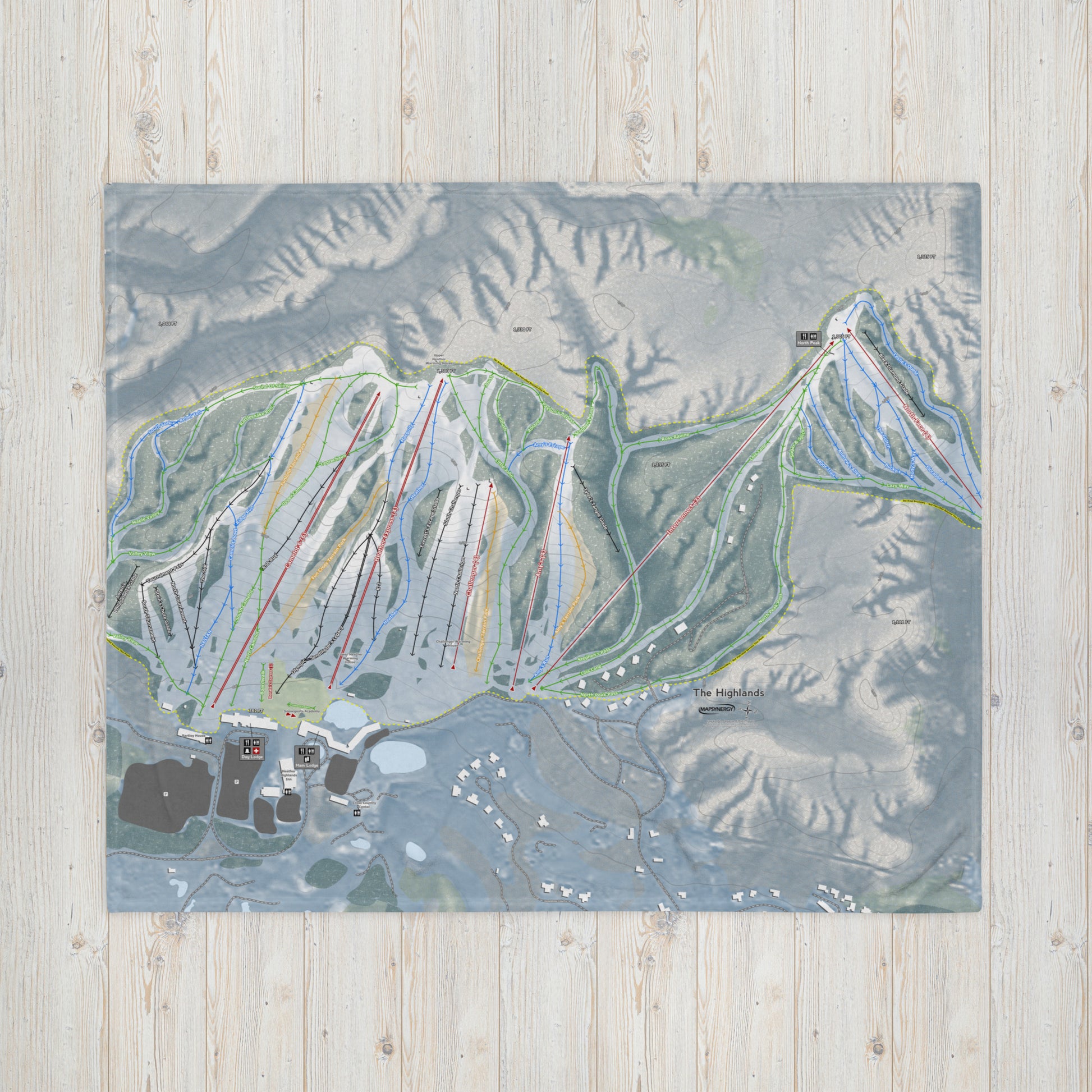 THE HIGHLANDS, MICHIGAN SKI RESORT MAP BLANKET - Powderaddicts