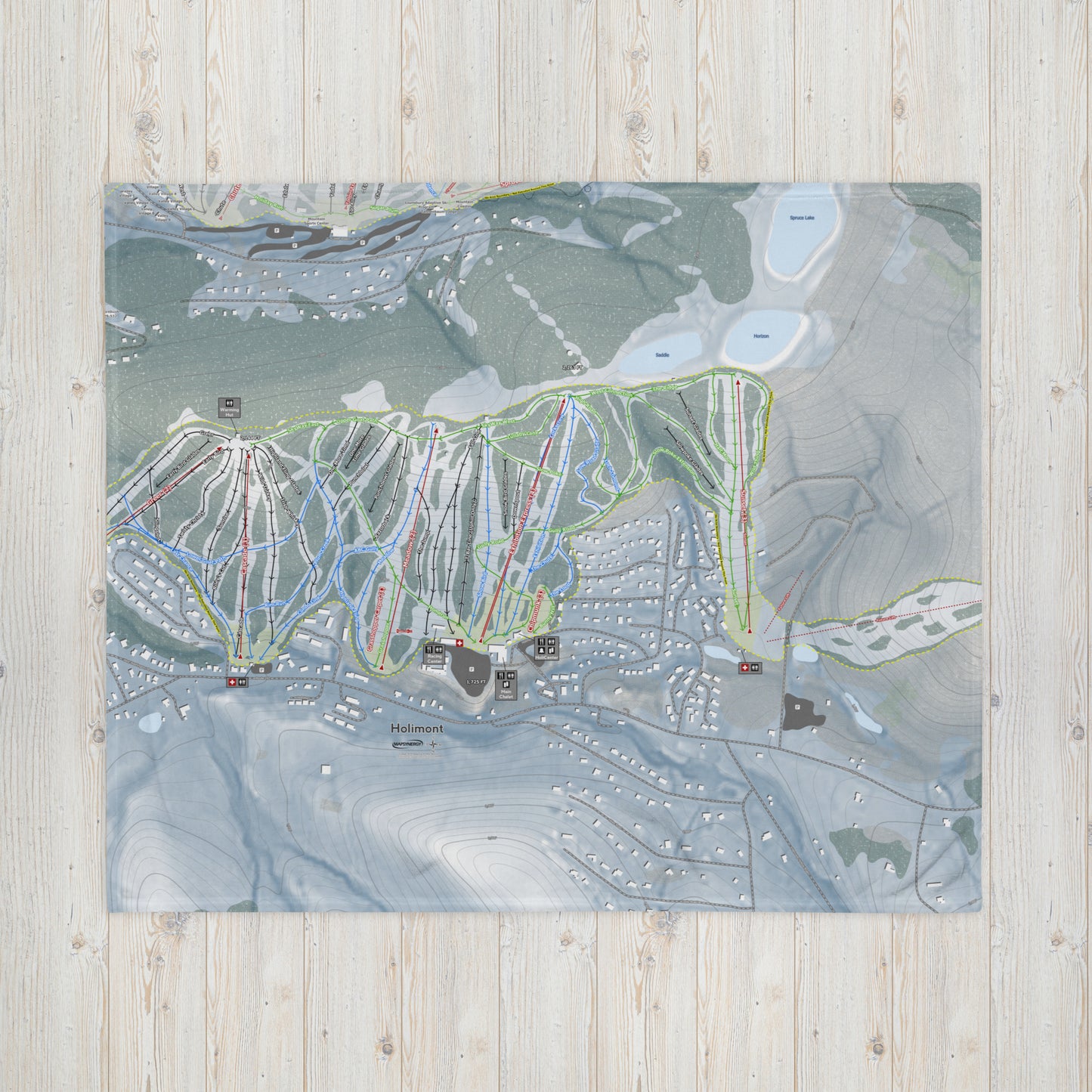 HOLIMONT, NEW YORK SKI RESORT MAP BLANKET - Powderaddicts