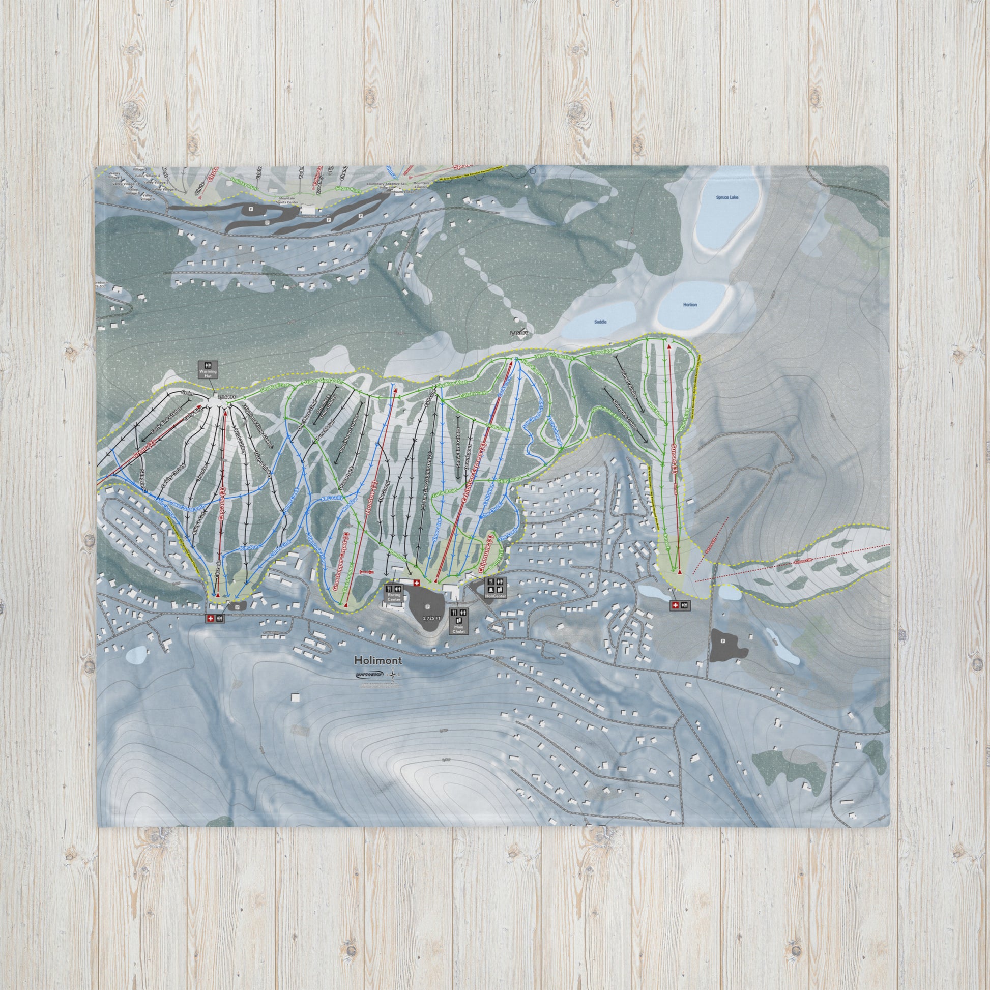 HOLIMONT, NEW YORK SKI RESORT MAP BLANKET - Powderaddicts