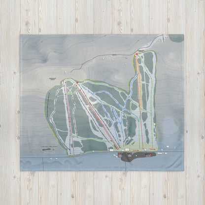 LABRADOR MOUNTAIN, NEW YORK SKI RESORT MAP BLANKET - Powderaddicts