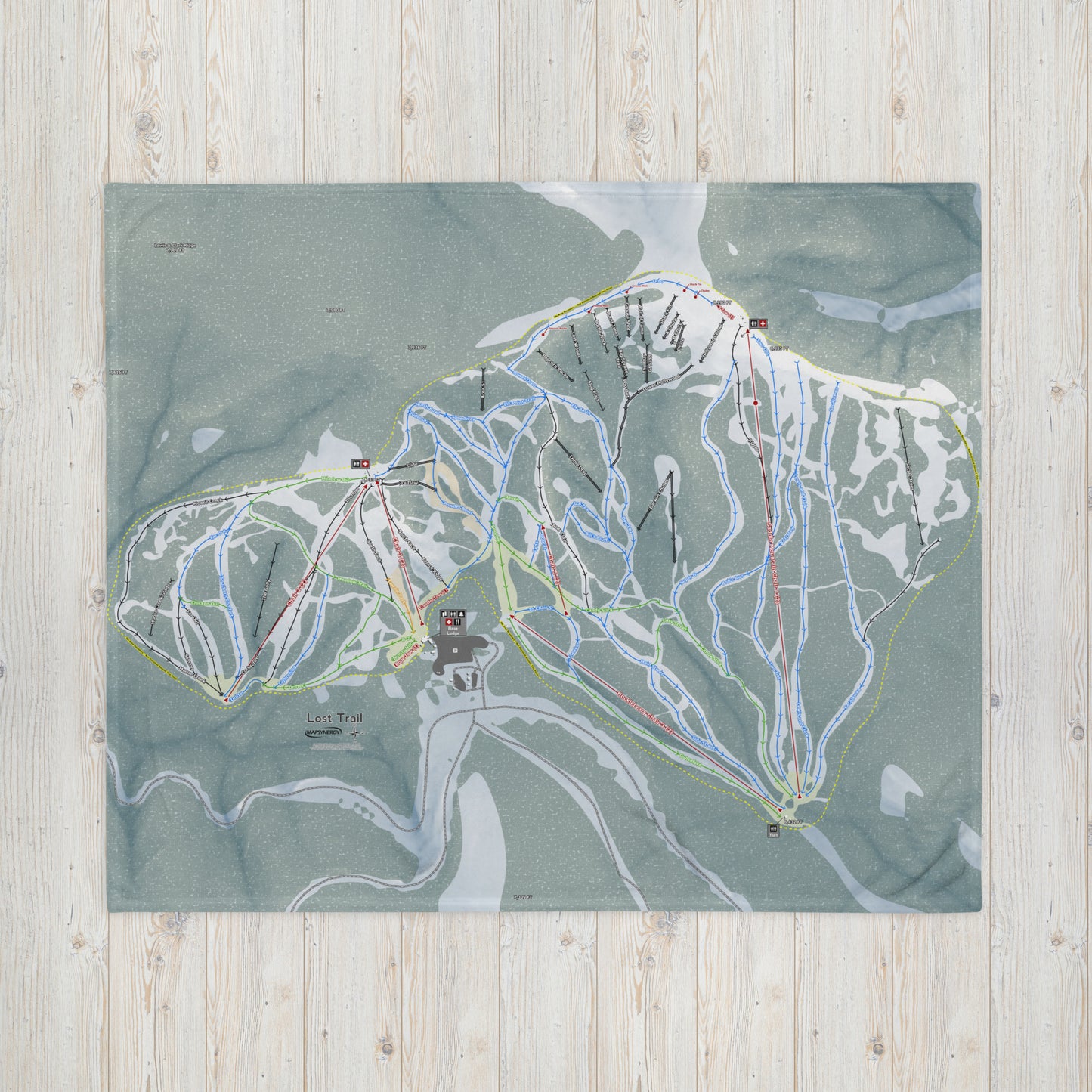 Lost Trail, Montana Ski Resort Map Blanket - Powderaddicts