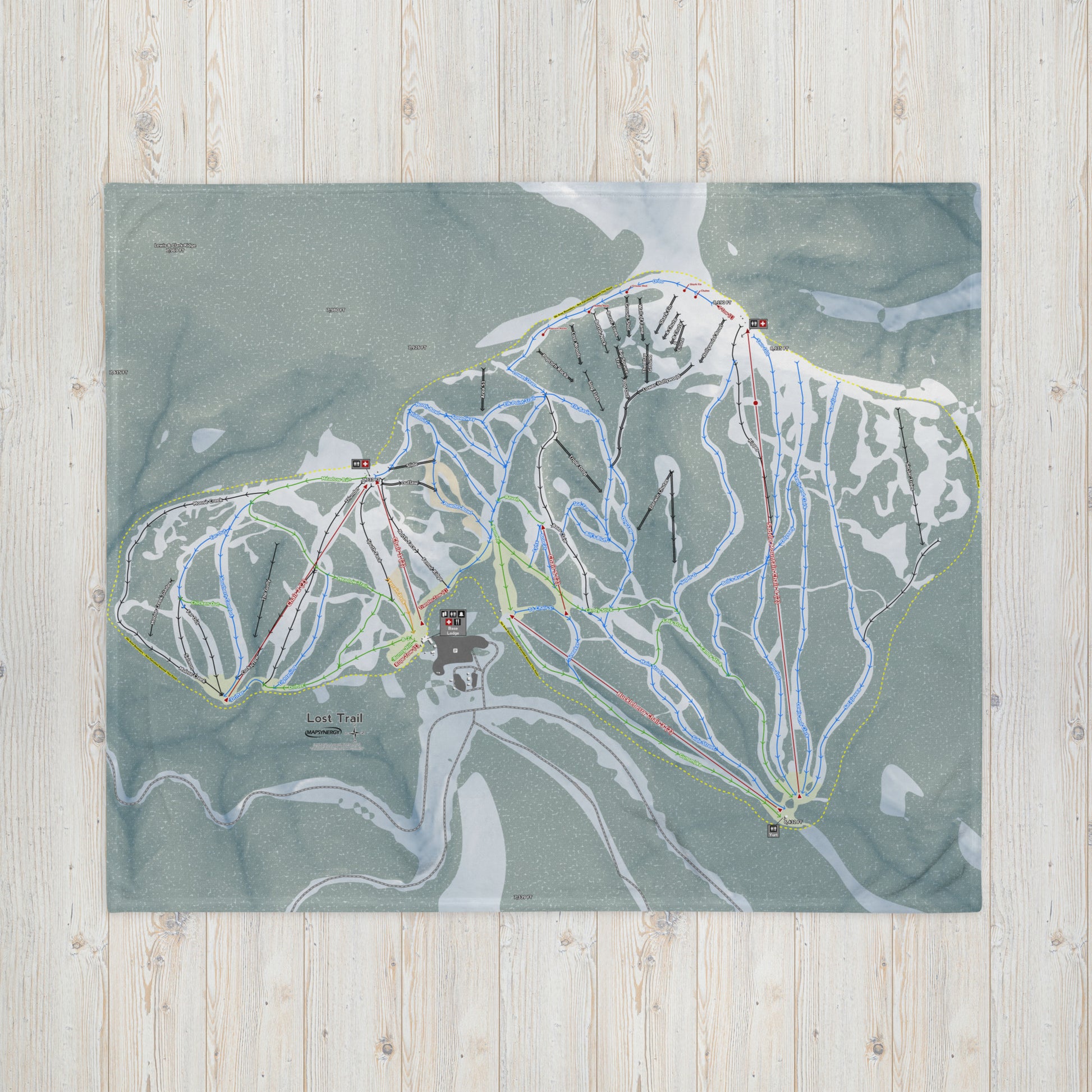 Lost Trail, Montana Ski Resort Map Blanket - Powderaddicts