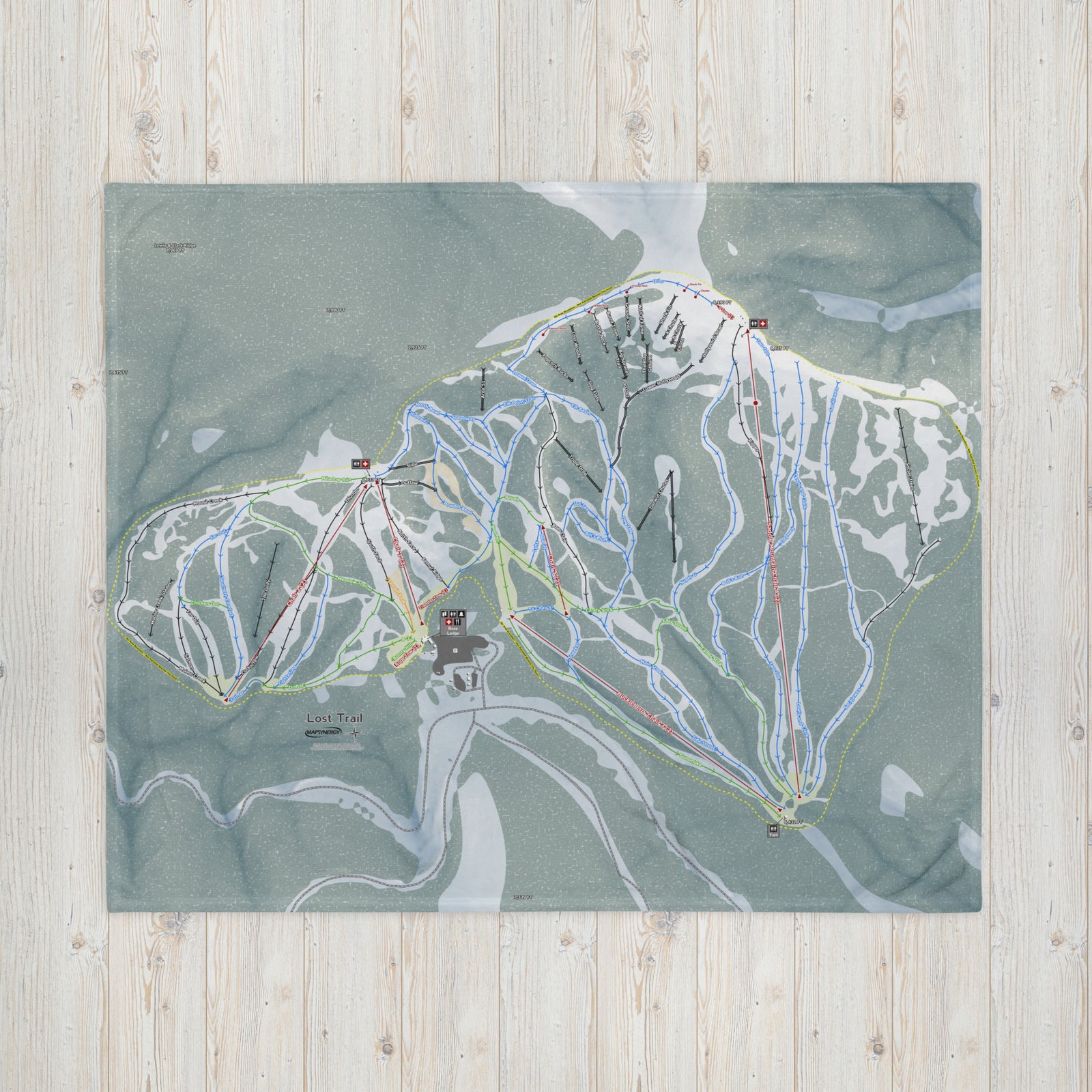 Lost Trail, Montana Ski Resort Map Blanket