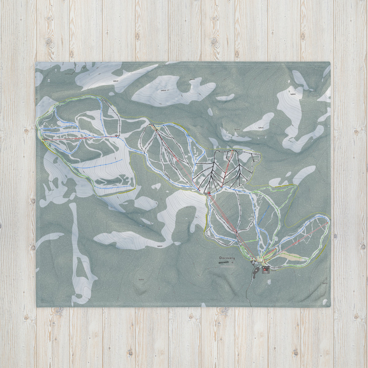 Discovery, Montana Ski Resort Map Blanket - Powderaddicts