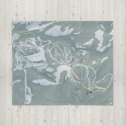 Discovery, Montana Ski Resort Map Blanket - Powderaddicts