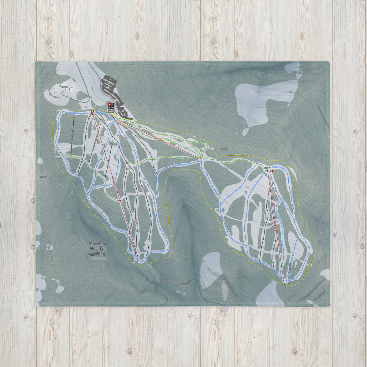 Blacktail Mountain, Montana Ski Resort Map Blanket