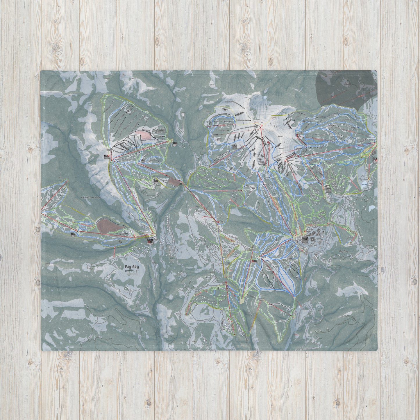 BIG SKY COMBO, MONTANA SKI RESORT MAP BLANKET - Powderaddicts