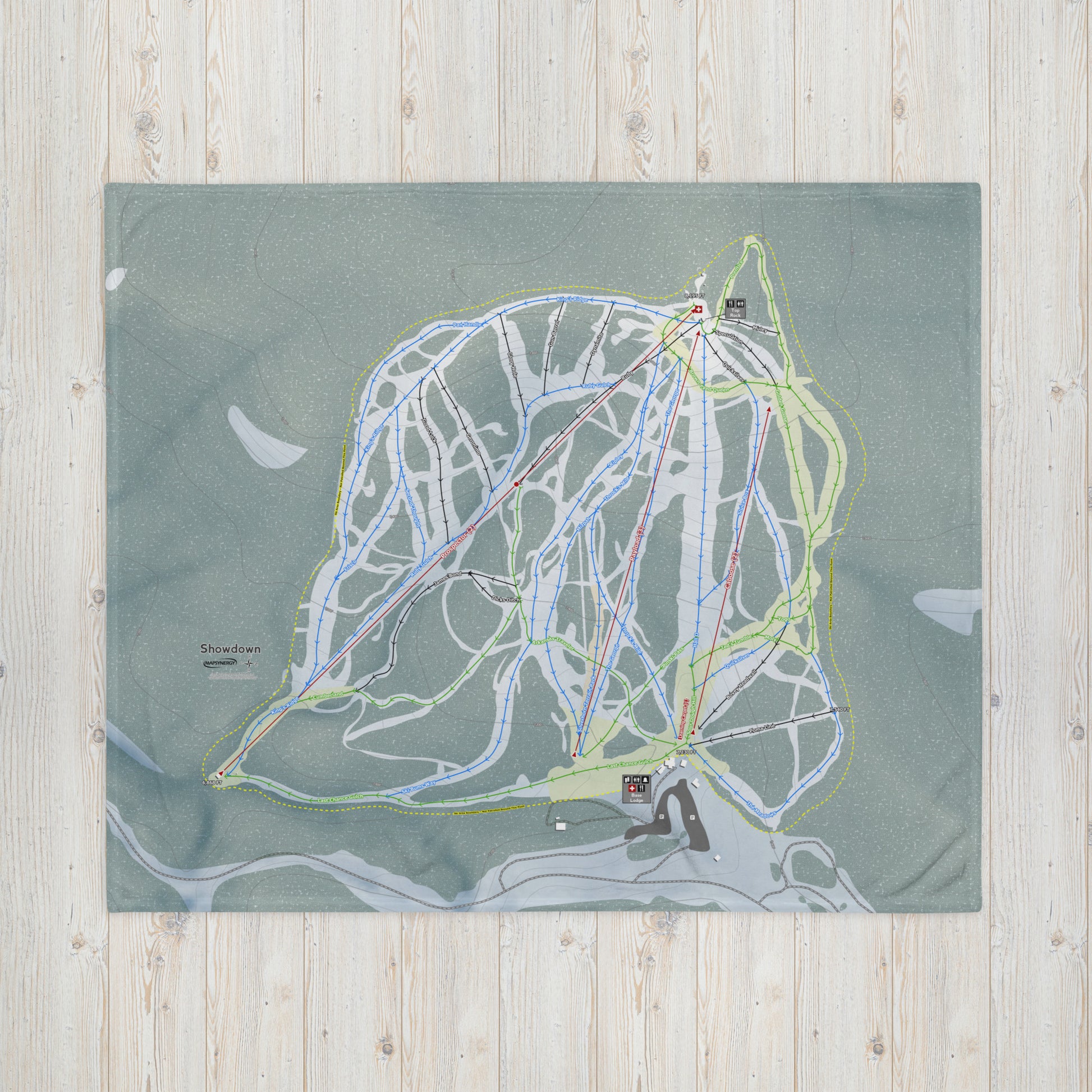 SHOWDOWN, MONTANA SKI RESORT MAP BLANKET - Powderaddicts