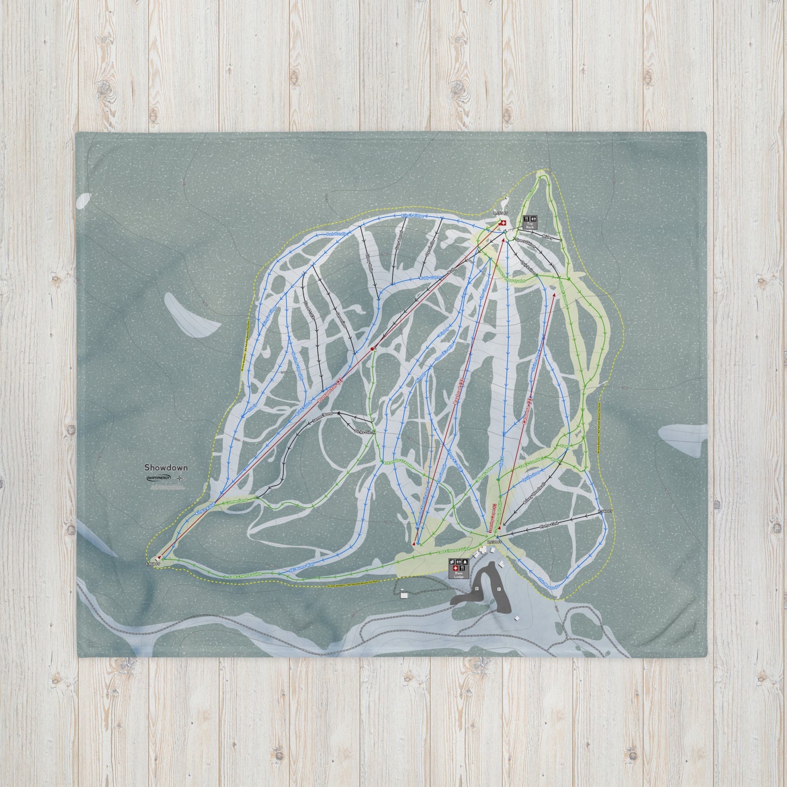 SHOWDOWN, MONTANA SKI RESORT MAP BLANKET