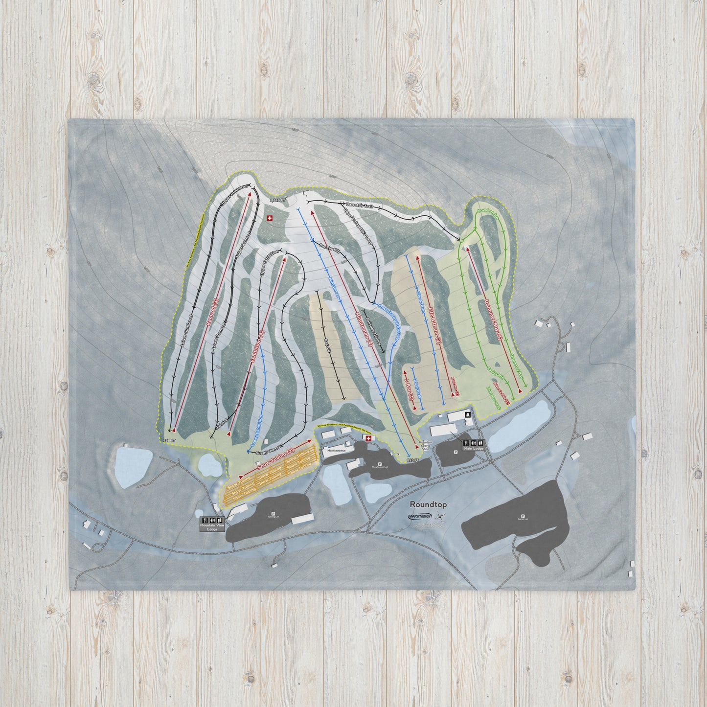ROUNDTOP, PENNSYLVANIA SKI RESORT MAP BLANKET - Powderaddicts
