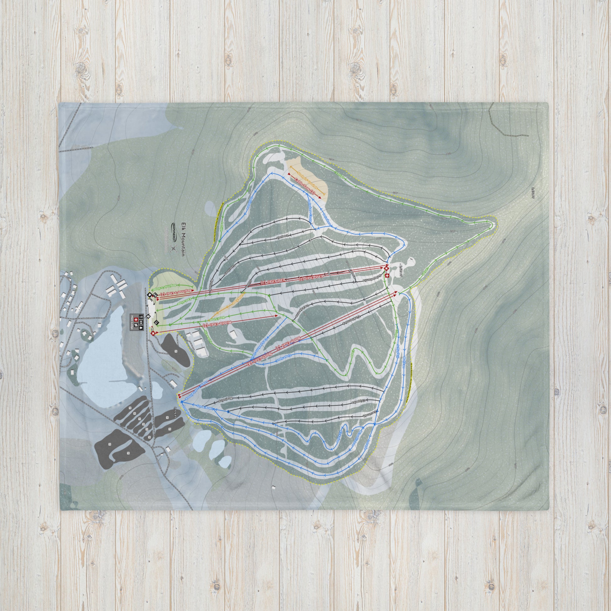 ELK MOUNTAIN, PENNSYLVANIA SKI RESORT MAP BLANKET - Powderaddicts