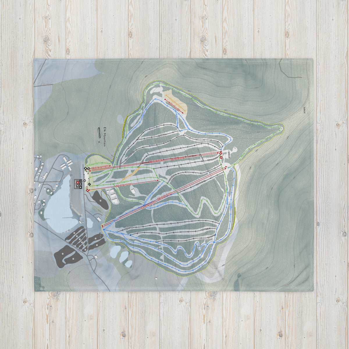 ELK MOUNTAIN, PENNSYLVANIA SKI RESORT MAP BLANKET