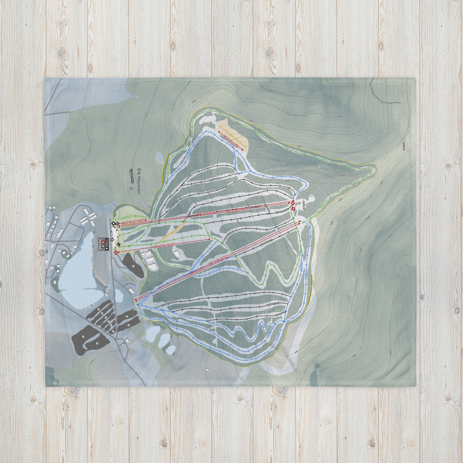 ELK MOUNTAIN, PENNSYLVANIA SKI RESORT MAP BLANKET