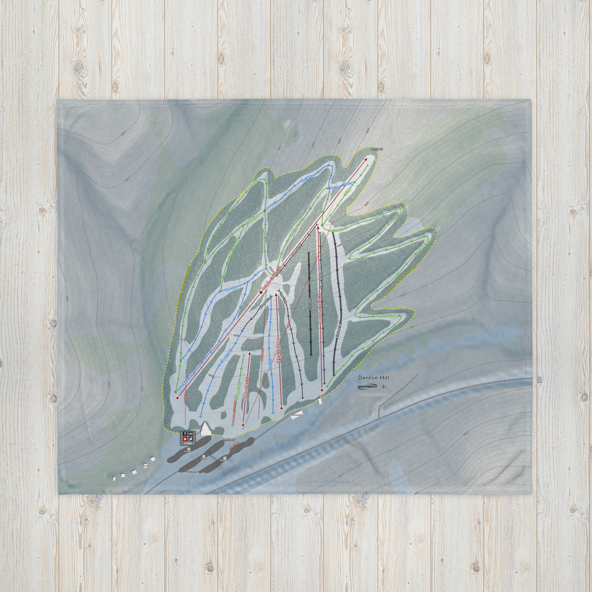 DENTON HILL, PENNSYLVANIA SKI RESORT MAP BLANKET