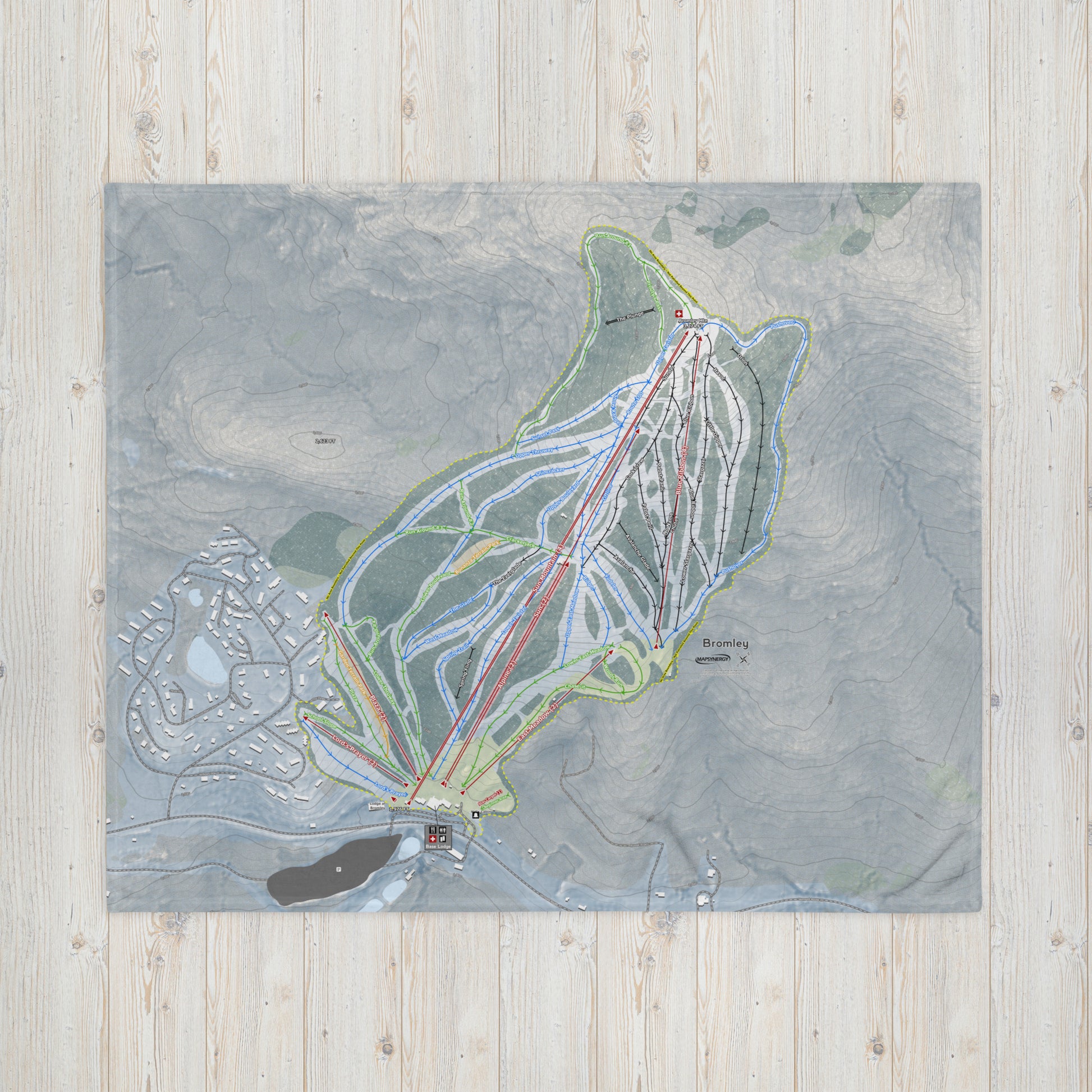 Bromley, Vermont Ski Resort Map Blanket - Powderaddicts