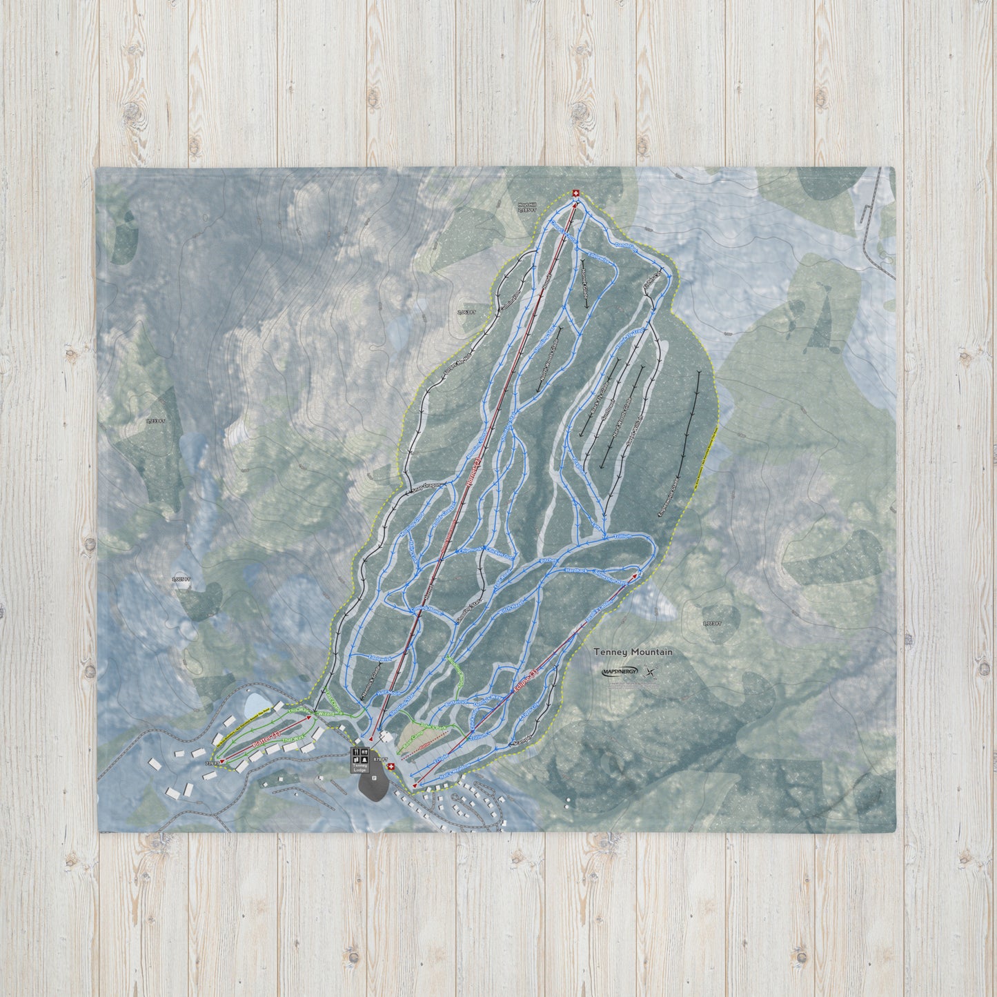 Tenney Mountain, New Hampshire Ski Resort Map Blanket - Powderaddicts