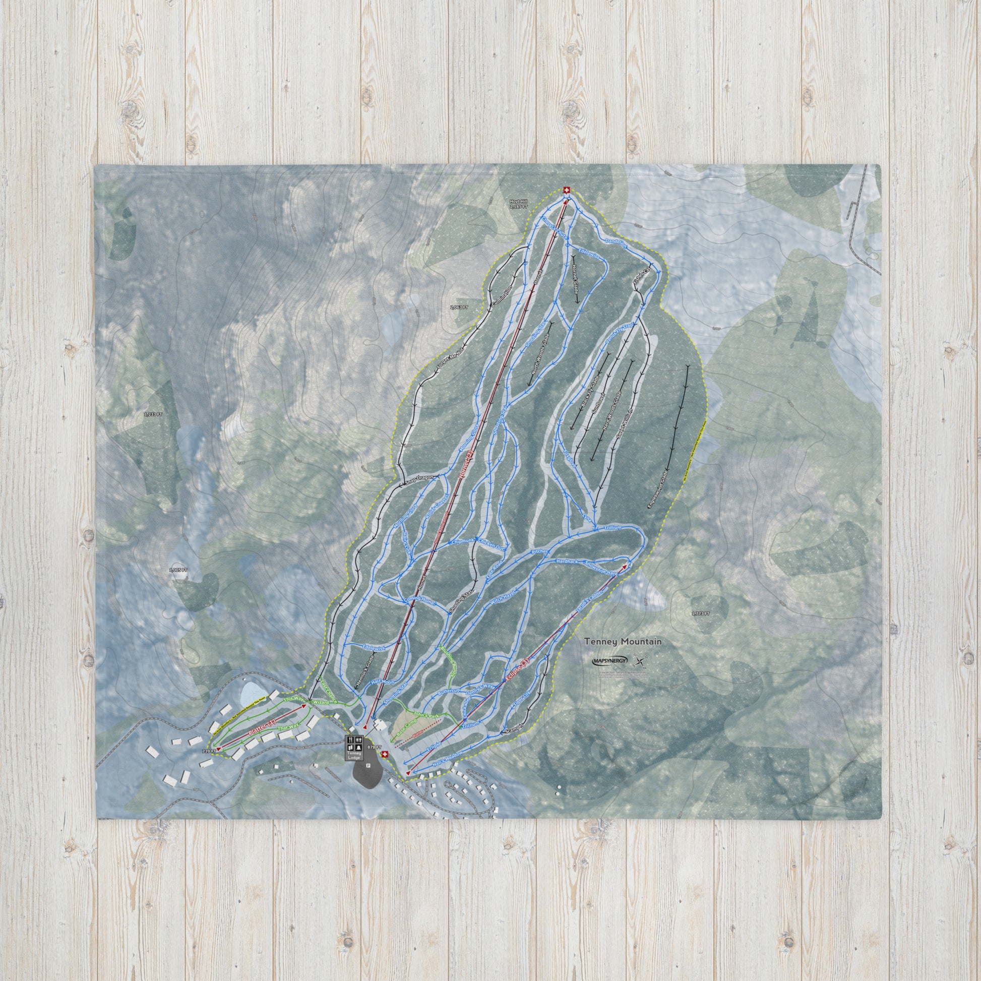 Tenney Mountain, New Hampshire Ski Resort Map Blanket - Powderaddicts