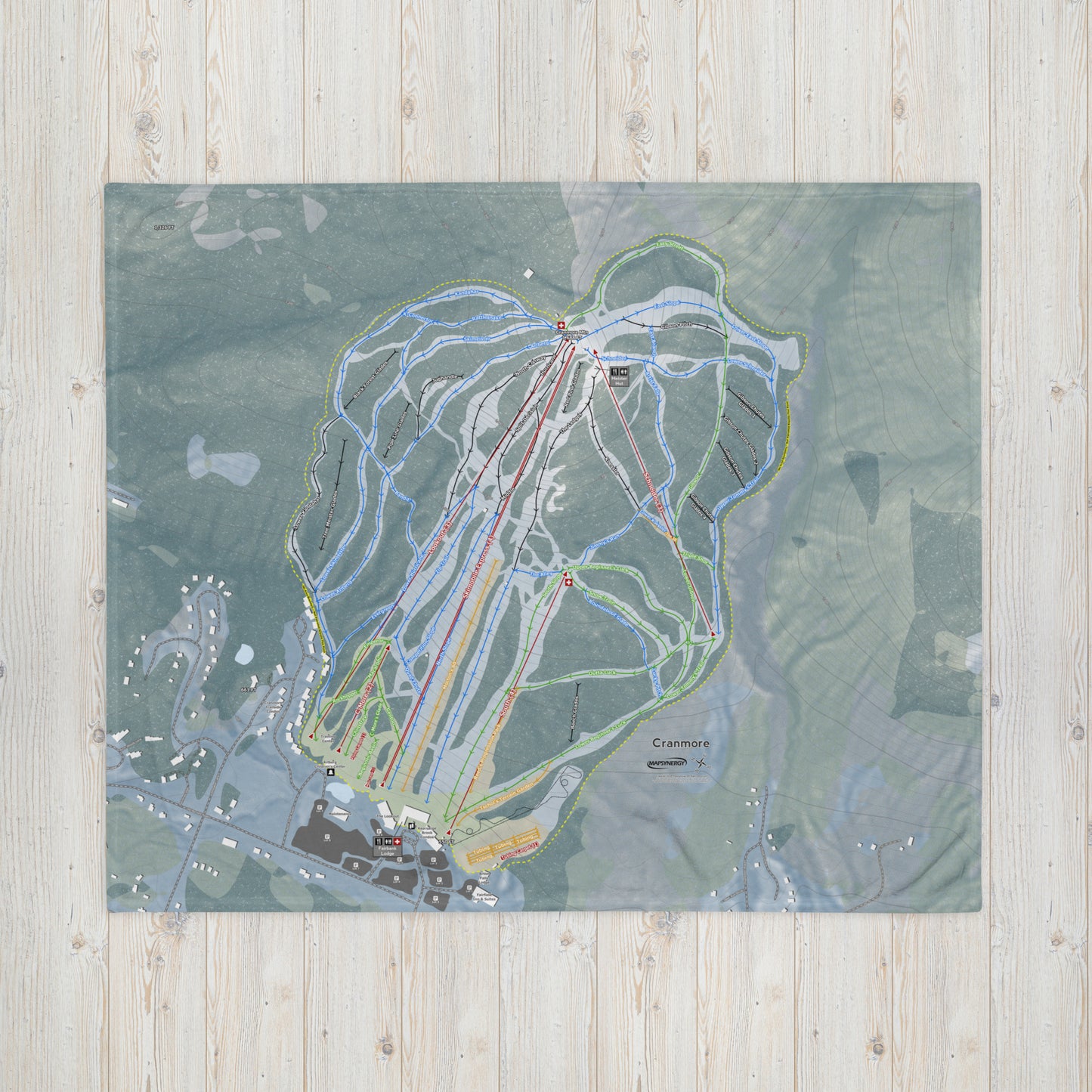 Cranmore Mountain, New Hampshire Ski Resort Map Blanket - Powderaddicts