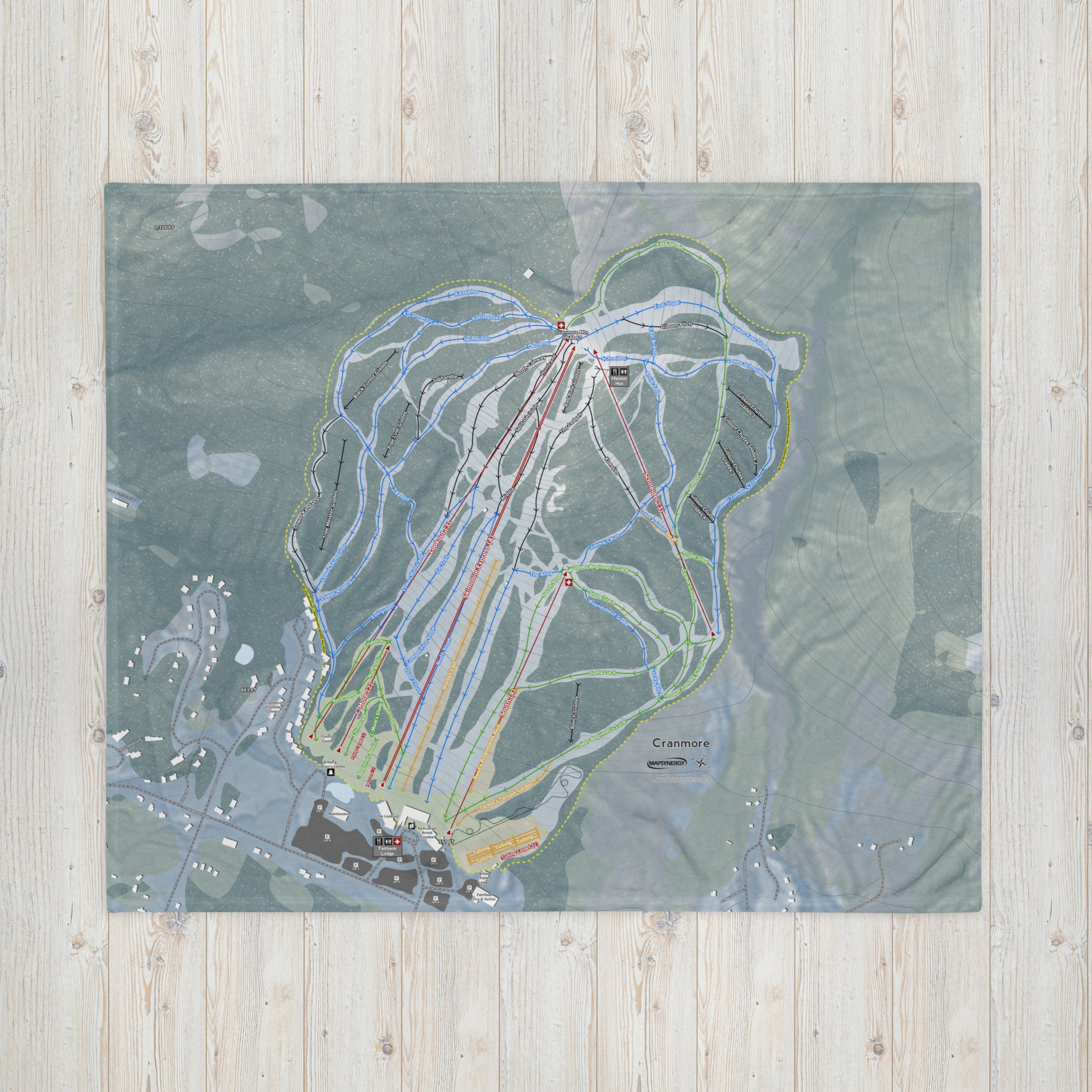 Cranmore Mountain, New Hampshire Ski Resort Map Blanket - Powderaddicts