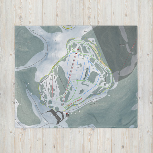 Sky Tavern, Nevada Ski Resort Map Fleece Blanket - Powderaddicts