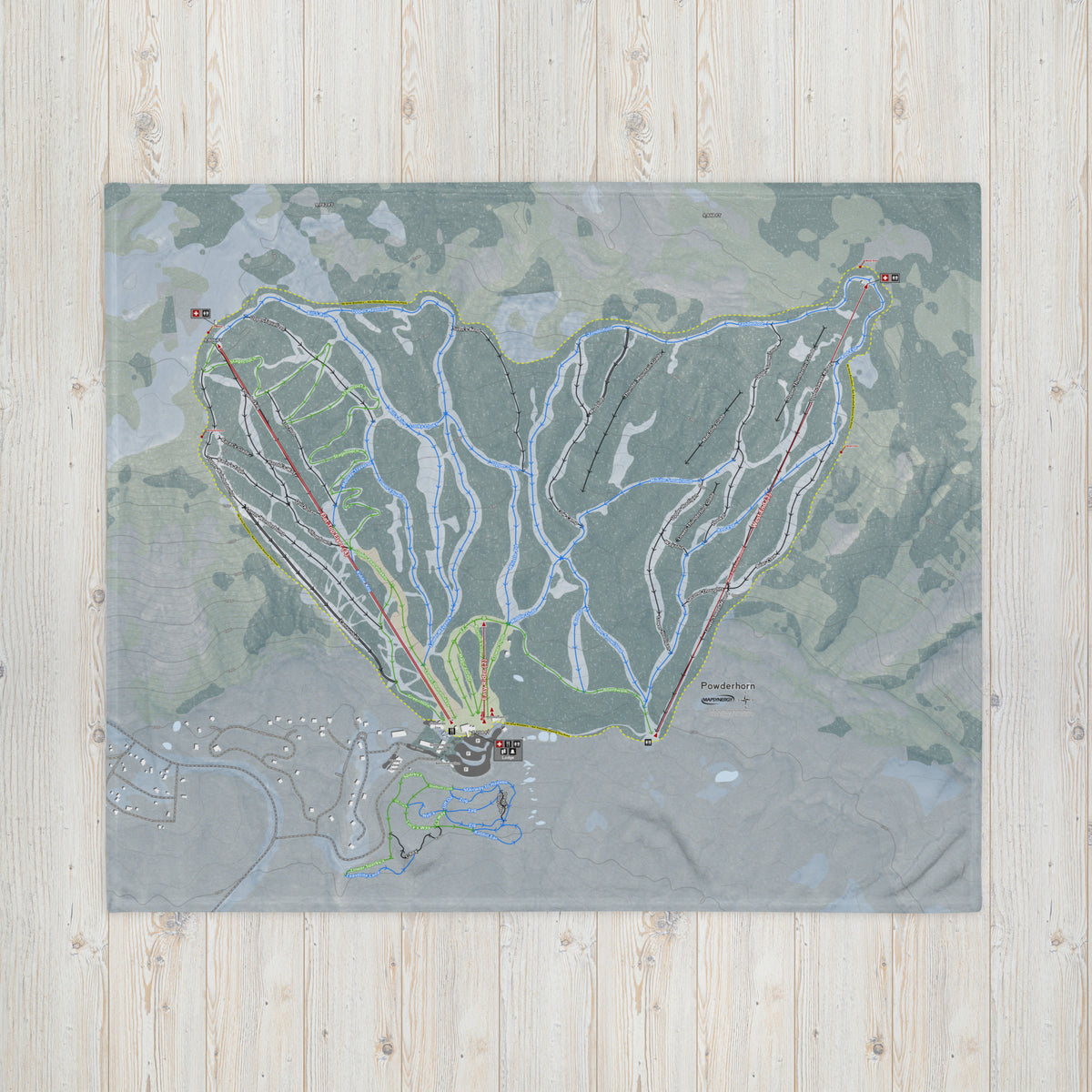 Powderhorn, Colorado Ski Resort Map Blanket