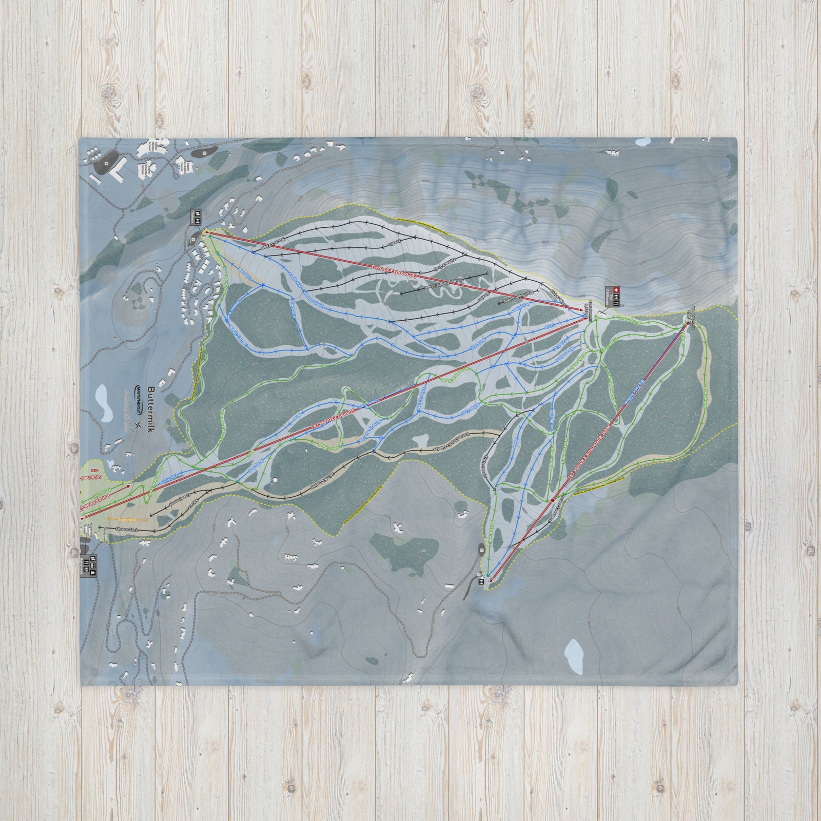 Buttermilk, Colorado Ski Resort Map Blanket