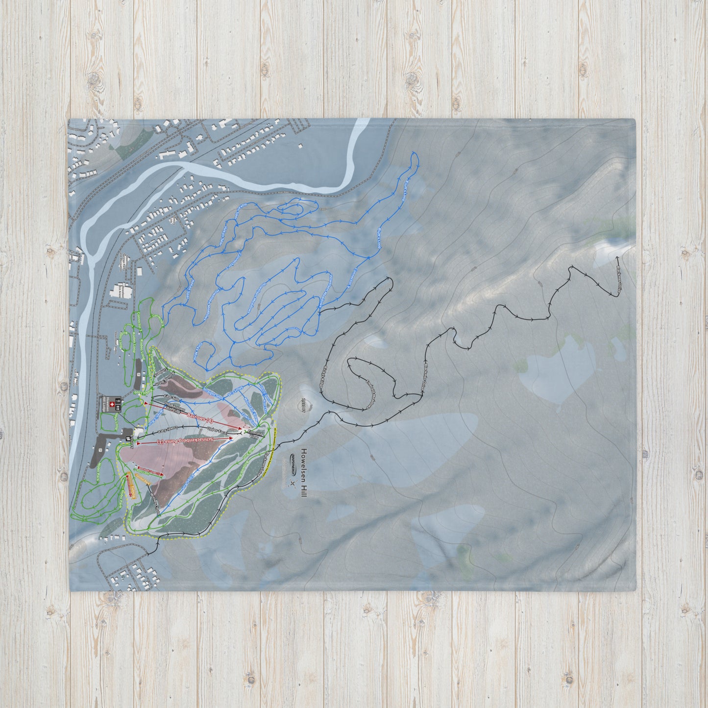Howelsen Hill, Colorado Ski Resort Map Blanket - Powderaddicts